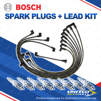 Bosch 8 Spark Plugs+Lead Kit for Holden Belmont Kingswood Monaro Premier 5.0L V8