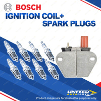 Bosch 8 Spark Plugs+Ignition Coil for Mercedes Benz 420SE SEC 560SL SEL V8