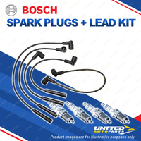 Bosch 4 Spark Plugs+Lead Kit for BMW 318i E30 1.8L M10B18 I4 8V 77KW 83-87