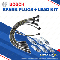 Bosch 6 Spark Plugs+Lead Kit for Mitsubishi Pajero NF NG NH NJ NK MJ 3.0L V6