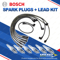 Bosch 6 Spark Plugs+Lead Kit for Nissan Patrol GQ KY60 UGY60 UNY60 WGY60 4.2L I6
