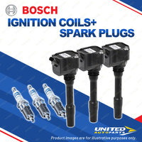 Bosch 3 Spark Plugs+3 Ignition Coils for BMW 118i F20 218i F45 1.5L B38A15A I3