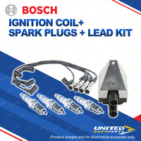 Bosch 4 Spark Plugs Coil Lead Kit for Mercedes Benz 220E W124 2.2L I4 110KW