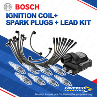 Bosch 8 Spark Plugs Coil Lead Kit for Ford Fairlane ZJ ZK LTD FC FD 4.9L 5.8L V8