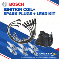 Bosch 6 Spark Plugs Coil Lead Kit for Holden Statesman WH 3.8L 152KW V6 00-01