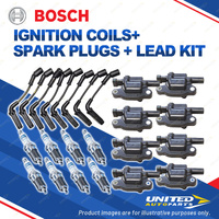 Bosch 8 Spark Plugs 8 Coil Lead Kit for Holden Commodore VE VZ Calais WL WM V8
