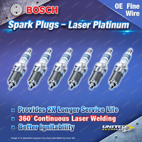 6 x Bosch Laser Platinum Spark Plugs for Renault Laguna B56 3.0L 6Cyl 1994-2001
