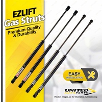 4 Pcs Bonnet + Hatch Gas Lift Struts fits Volkswagen Polo 9N Hatchback 2002-2008