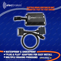 Elecbrakes Electric Brake Controller + Adaptor Bundle 7 Flat to 7 Flat Socket