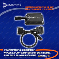 Elecbrakes Electric Brake Controller + Adaptor Bundle 7 Flat to 12 Flat Socket