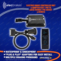 Elecbrakes Electric Brake Controller + Adaptor + Remote Bundle A7-7LR Socket