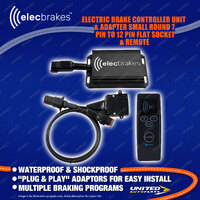 Elecbrakes Electric Brake Controller + Adaptor + Remote Bundle A7SR-12 Socket