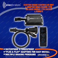 Elecbrakes Electric Brake Controller + Adaptor + Remote Bundle A7SR-7LR socket