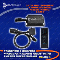 Elecbrakes Electric Brake Controller + Adaptor + Remote Bundle A7LR-7 Socket