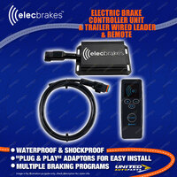 Elecbrakes Electric Brake Controller + Trailer Wired Leader + Remote Bundle