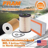 Fram Oil Air Fuel Filter Service Kit for Volkswagen Golf Mk VI Jetta 1B 1K