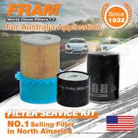 Fram Oil Air Fuel Filter Service Kit for Ford Trader 509 4cyl 3L Diesel