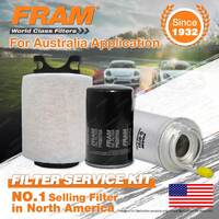 Fram Oil Air Fuel Filter Service Kit for Audi A3 8P 1.6i 4cyl 1.6L Petrol 04-05