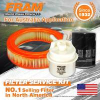 Fram Oil Air Fuel Filter Service Kit for Toyota Hilux RN40 LWB 10/1978-1983