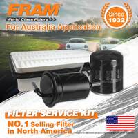 Fram Oil Air Fuel Filter Service Kit for Toyota Landcruiser Prado RZJ120R 03-04