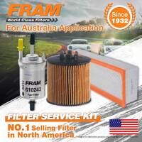 Fram Oil Air Fuel Filter Service Kit for Volkswagen Golf Mk V GT 05/2007-02/2009