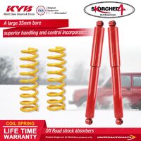 Rear KYB SKORCHED 4'S Shock Absorbers Raised King Springs for Pathfinder D21