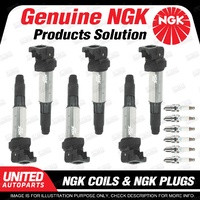 NGK 6 Spark Plugs + 6 Igniton Coils for BMW Z4 E85 M3 E46 3.2L 6Cyl