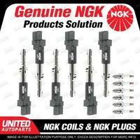 NGK 6 Spark Plugs + 6 Igniton Coils for Volkswagen Bora 1J 2.8L V6