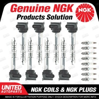 NGK 8 Spark Plugs + 8 Igniton Coils for Volkswagen Passat 3B 4.0L 8Cyl