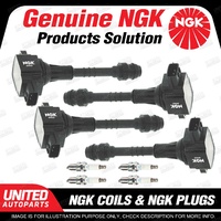 NGK 4 Spark Plugs + 4 Igniton Coils for Nissan Pulsar N16 1.8L 4Cyl
