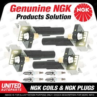 NGK 4 Spark Plugs + 4 Igniton Coils for Subaru Impreza GD Liberty BE 2.0L F4
