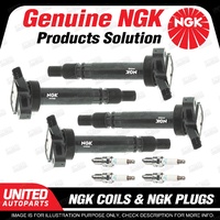 NGK 4 Spark Plugs + 4 Igniton Coils for Toyota Celica ZZT231R Corolla ZZE123R