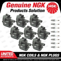 NGK 8 Spark Plugs + 8 Igniton Coils for Holden Monaro V2 GTS VTII VX Maloo VU VY