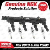 NGK 4 Spark Plugs + Igniton Coil for Holden Astra AH 2.2L 4Cyl Premium Quality