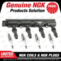 NGK 4 Spark Plugs + Igniton Coil for Holden Cruze JH 1.4L 2011-2013