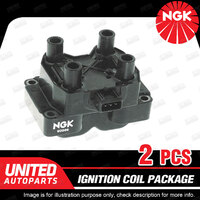 2 x NGK Ignition Coils Pack for Land Rover Discovery Series 2 Range Rover V8