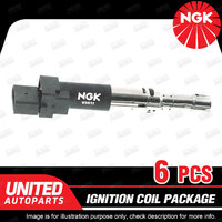 6 x NGK Ignition Coils Pack for Volkswagen Bora 1J 2.8L V6 2001-2005