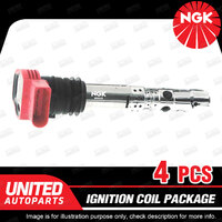 4 x NGK Ignition Coils Pack for Audi A4 B6 2.0L 4Cyl 2001-2005 U5013