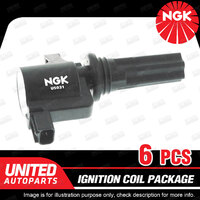 6 x NGK Ignition Coils Pack for Jaguar S Type 3.0L V6 1999-2008 U5031