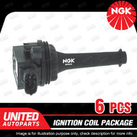 6 x NGK Ignition Coils Pack for Volvo S80 XC90 2.8L 2.9L 6Cyl T6 1998-2006