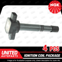 4 NGK Ignition Coils Pack for Honda Accord CL9 Civic FD1 FD2 CRV RD7 RE4