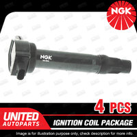 4 x NGK Ignition Coils Pack for Chrysler Sebring JS 2.4L 4 Cyl 16V X25D1 125KW