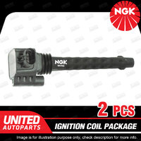 2 x NGK Ignition Coils Pack for Fiat 500 Twin Air 0.875L T2 8V 63kw 02/12-05/12