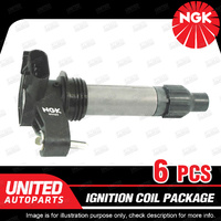 6 x NGK Ignition Coils Pack for Saab 9-5 Gen2 2.8L 6 Cyl DOHC TMPFI 24V