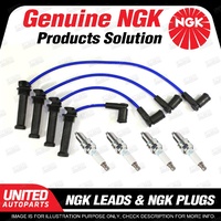 4 x NGK Spark Plugs + Ignition Leads Set for Ford Fiesta WQ XR4 2.0L 4Cyl