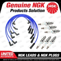 6 x NGK Spark Plugs + Ignition Leads Set for Ford Fairmont XF LTD FE 4.0L
