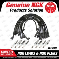 8 x NGK Spark Plugs + Ignition Leads Set for Holden Commodore VB 5.0L V8