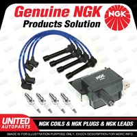NGK Spark Plugs Coils Leads Kit for Honda Civic EG5 1.6L 4Cyl 1991-1993
