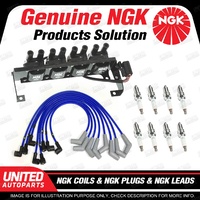 NGK Spark Plugs Coils Leads Kit for Range Rover Range Rover 4.6L V8 1995-2000