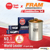 NGK Iridium IX Spark Plugs & Fram Fuel Filter for Jaguar XJ6 2.9L AJ6 6Cyl 87-90